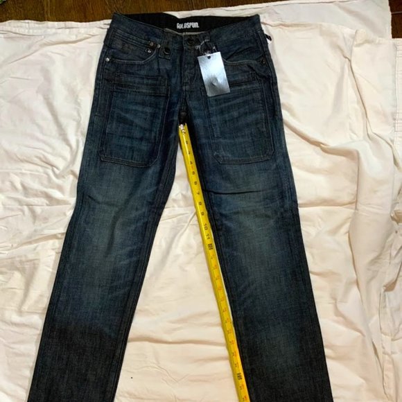 Gold Spun Jeans for Men. Modern Fit, Skinny High Quality Denim. Great Stitching - Picture 1 of 3